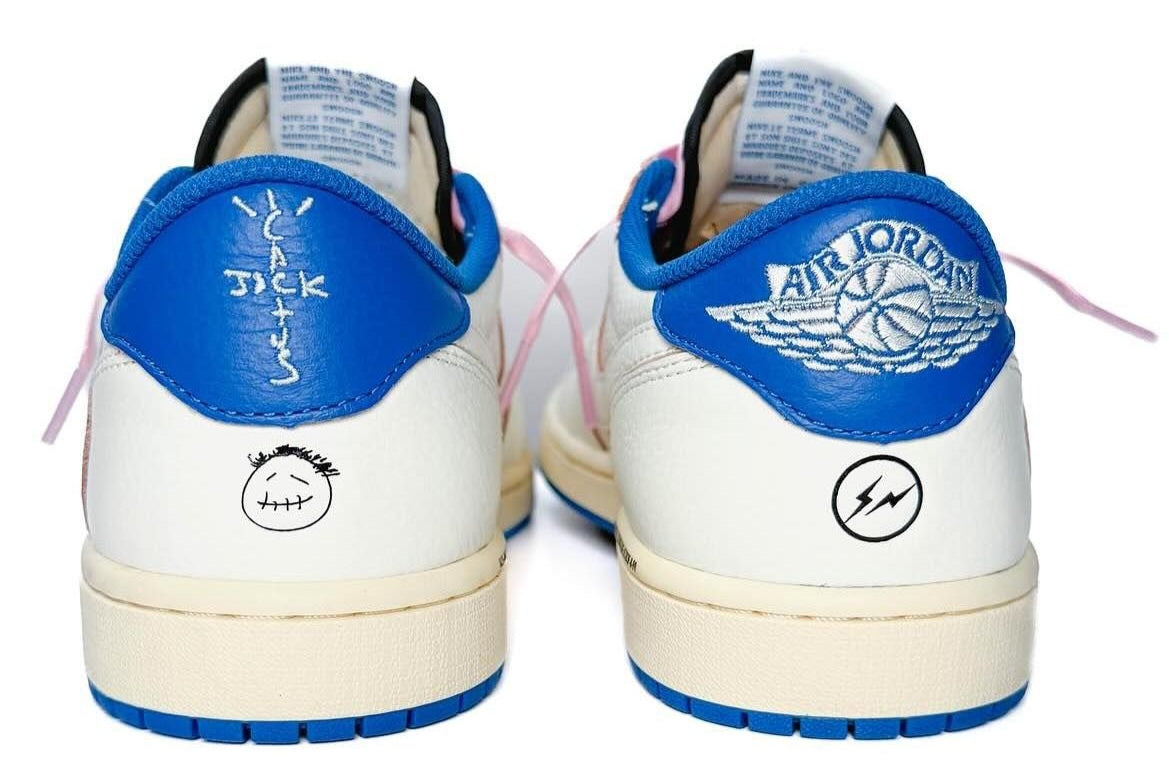 Air Jordan 1 Retro Low OG SP Fragment x Travis Scott Sail Military Blue