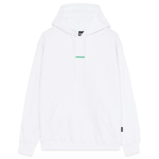 FELPA HOODIE WHITE RIBS GREEN