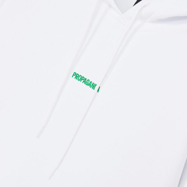 FELPA HOODIE WHITE RIBS GREEN