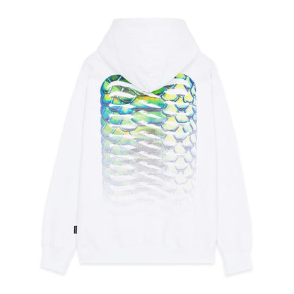 FELPA HOODIE WHITE RIBS GREEN