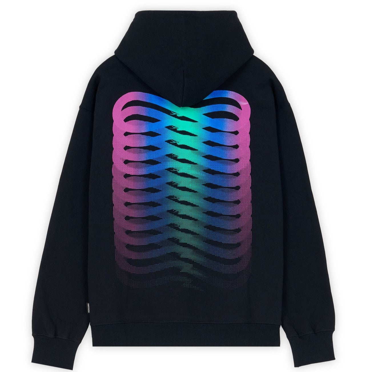 FELPA HOODIE BLACK RIBS GRADIENT