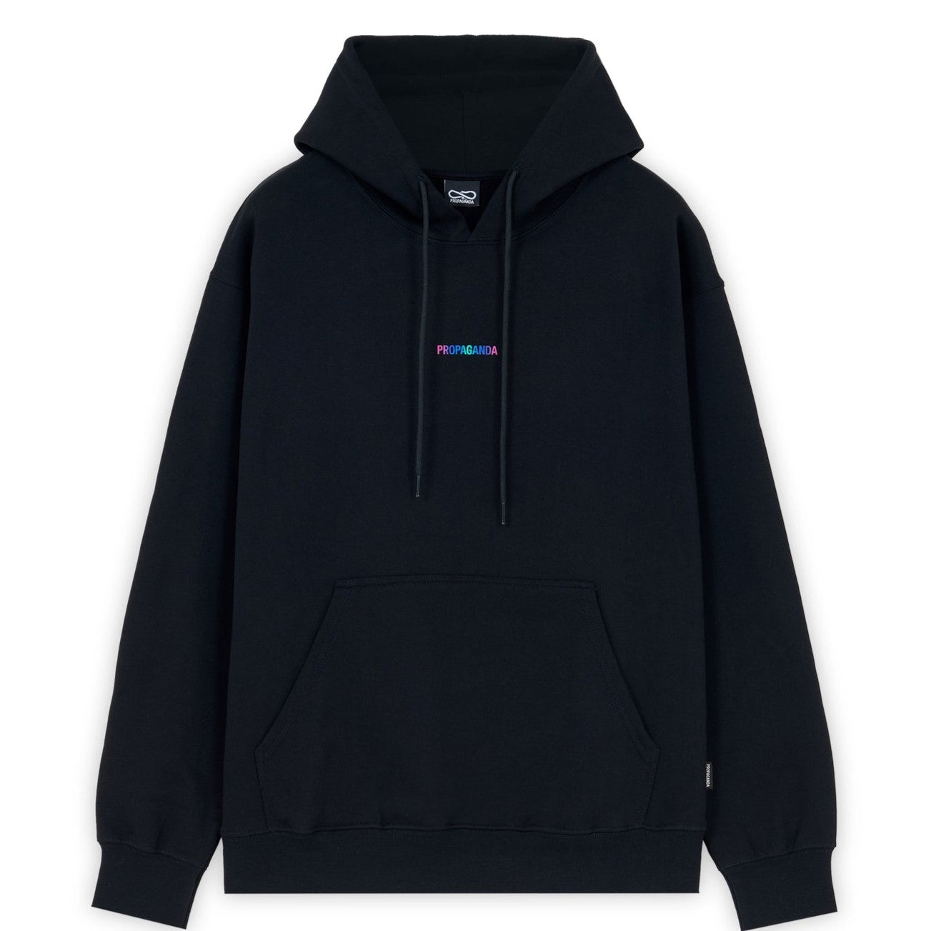 FELPA HOODIE BLACK RIBS GRADIENT