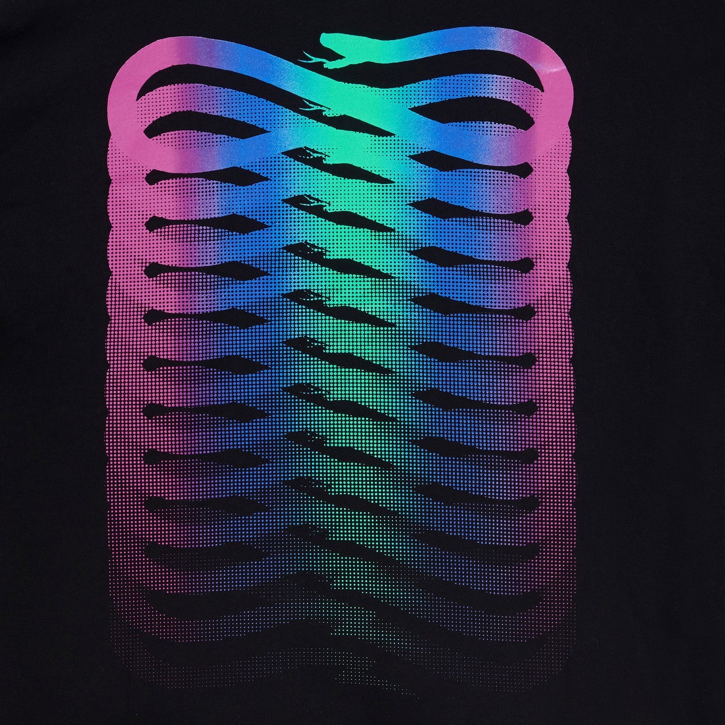 FELPA HOODIE BLACK RIBS GRADIENT