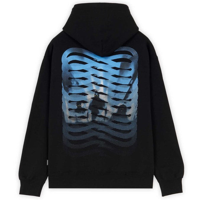 FELPA HOODIE BLACK RIBS DEMONI