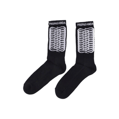 Calza Media Uomo Ribs Socks Blackwhite