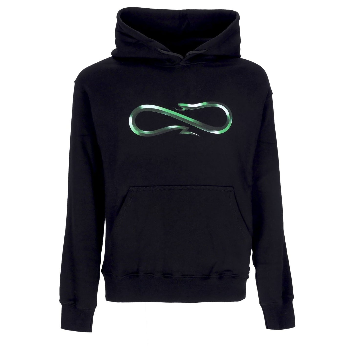 FELPA HOODIE BLACK LOGO GREEN