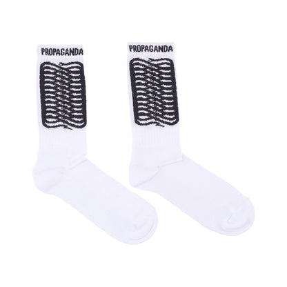 Calza Media Uomo Ribs Socks WhiteBlack