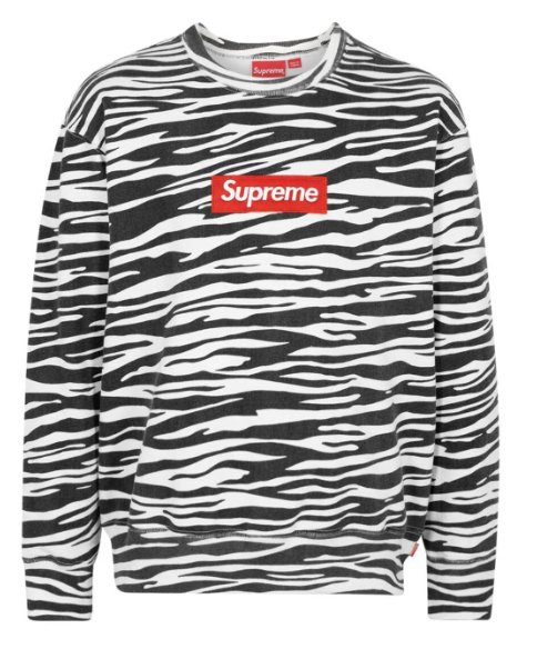 Supreme Box Logo Crewneck Zebra