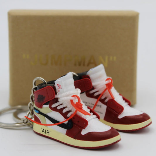 Portachiavi Jordan 1 High Off White Chicago Laccio Bianco