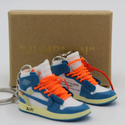 Portachiavi Jordan 1 High Off White UNC Laccio Arancio