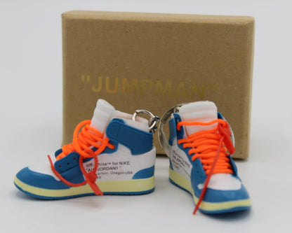 Portachiavi Jordan 1 High Off White UNC Laccio Arancio