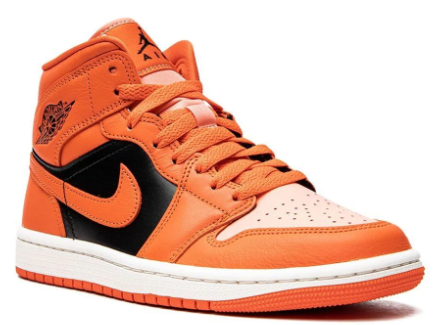 Air Jordan 1 Mid Orange Black W