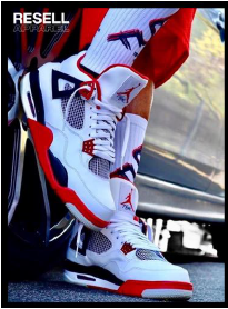 T-SHIRT Resell A. Stampa Jordan 4 Fire Red