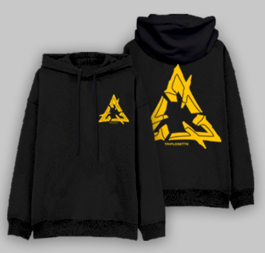 FELPA 777 Felpa Nera Logo Triangle Yellow