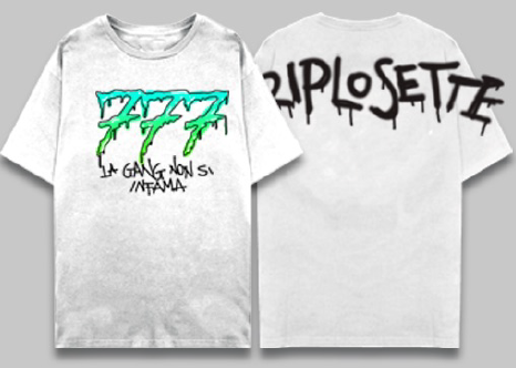 T-Shirt 777 Logo Gang Bianca