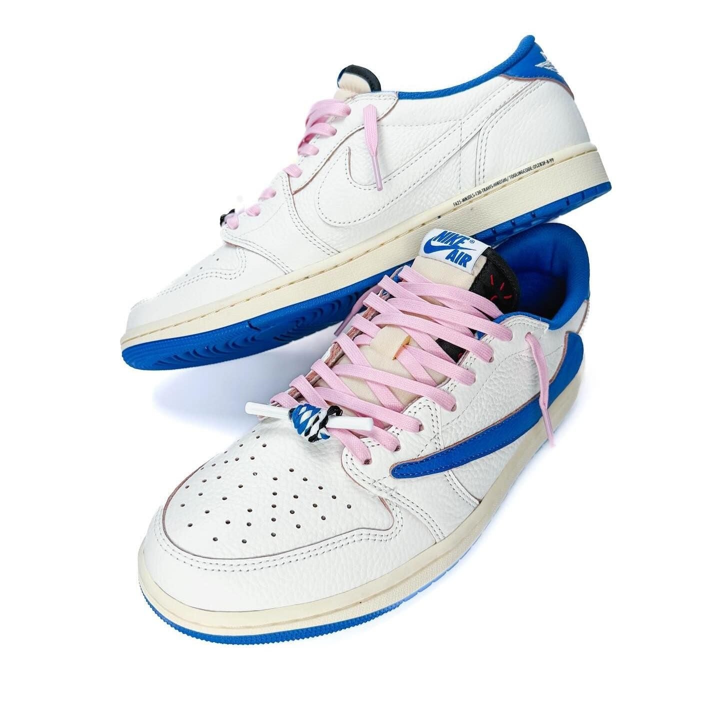 Air Jordan 1 Retro Low OG SP Fragment x Travis Scott Sail Military Blue
