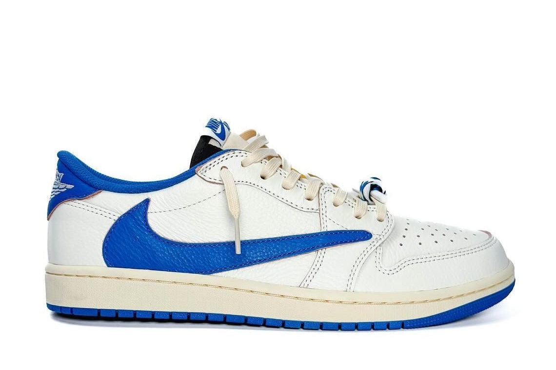 Air Jordan 1 Retro Low OG SP Fragment x Travis Scott Sail Military Blue