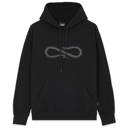 FELPA HOODIE BLACK LOGO GREY