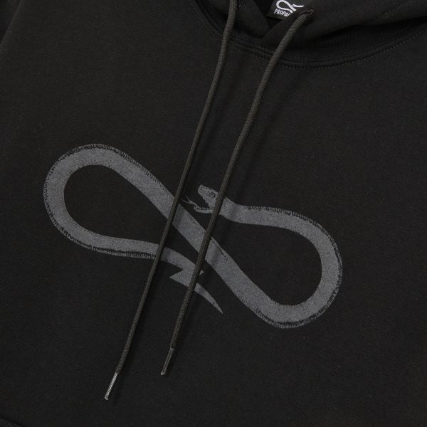 FELPA HOODIE BLACK LOGO GREY