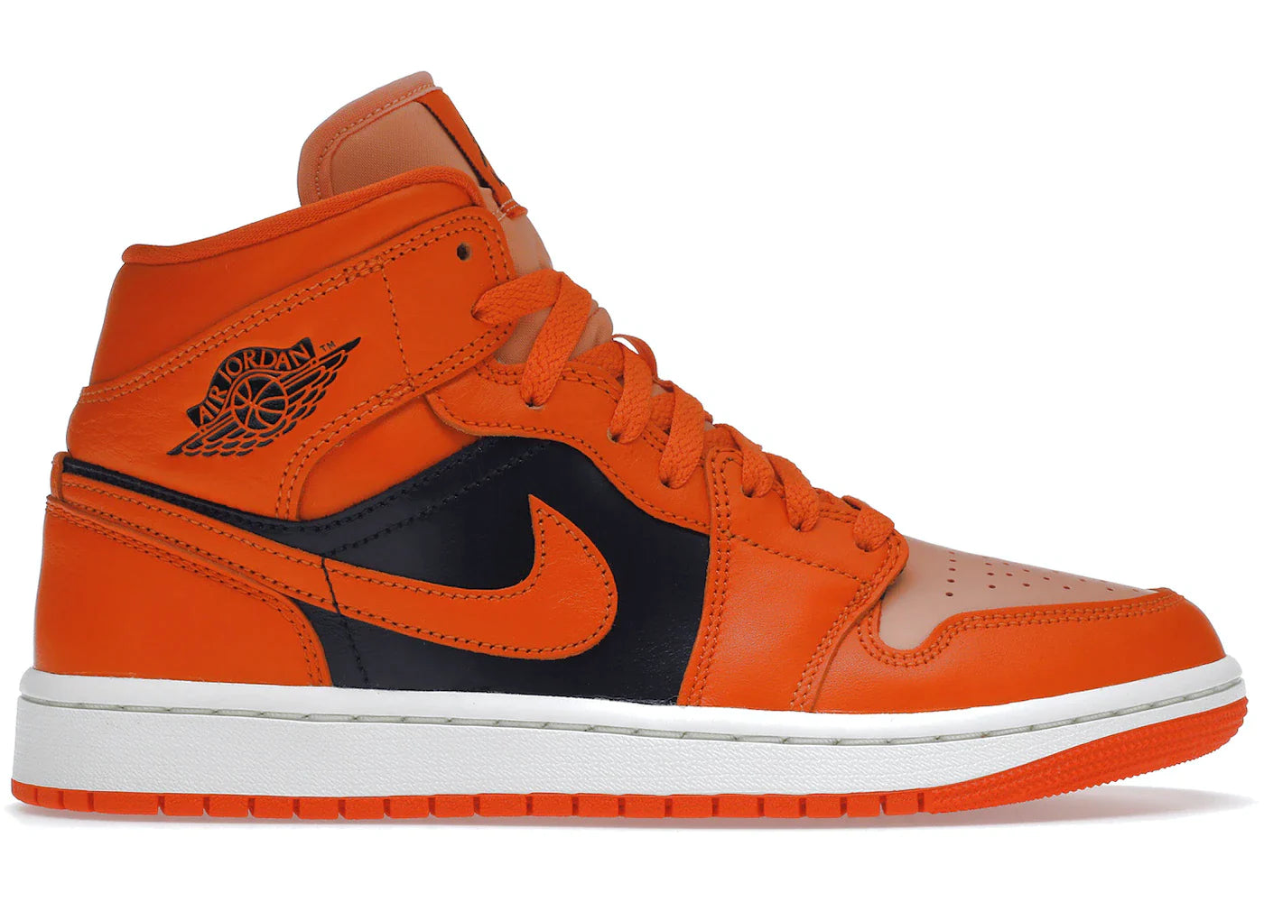 Air Jordan 1 Mid Orange Black W